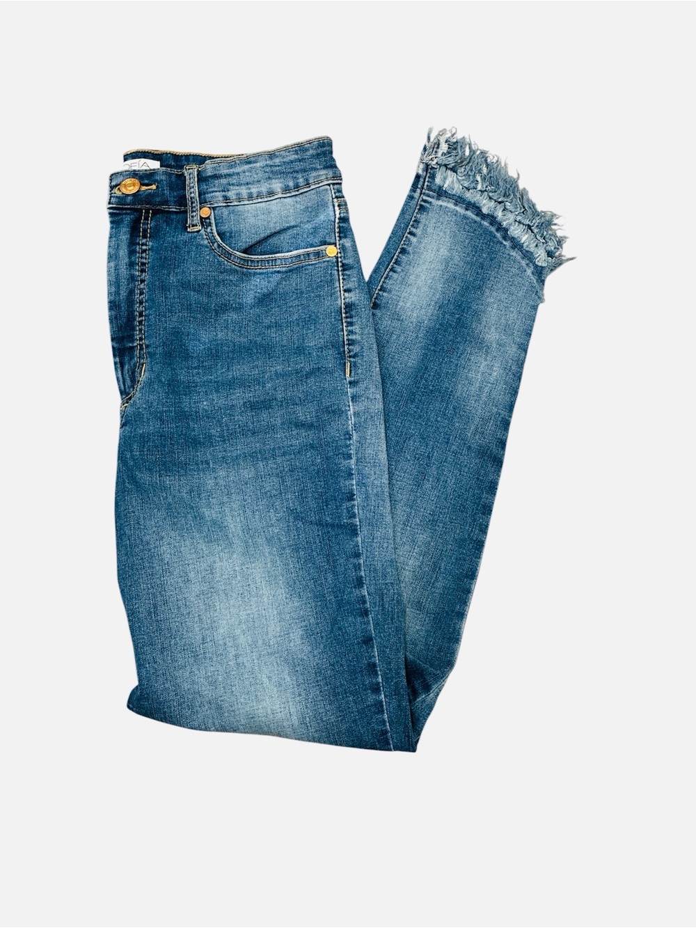 sofia by sofia vergara Frayed-Hem Cropped Jeans - Blue